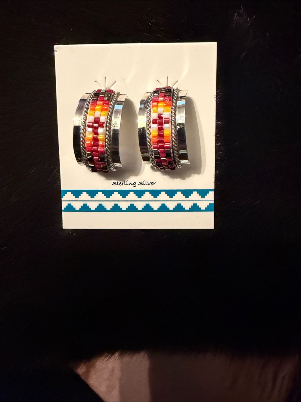 ✨ Lucille Romone Navajo Handmade Sterling Silver Beaded Hoop Earrings ✨